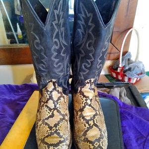 Exotic Python leather boots